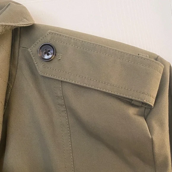 Banana Republic Olive Green Women's oversized cropped trench Jacket - Picture 8 of 11